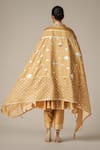 Shop_Gulabo by Abu Sandeep_Beige Modal Chanderi Embroidered Gota Lace Dupatta _at_Aza_Fashions