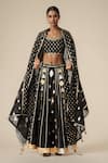 Buy_Gulabo by Abu Sandeep_Black Modal Chanderi Embroidered Gota Lace Work Lehenga 