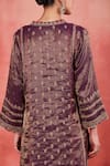 Shop_Sue Mue_Purple Handwoven Cotton Tissue Embroidery Dori Sakina Floral Panelled Kurta Set _Online_at_Aza_Fashions