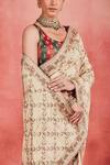 Buy_Sue Mue_Beige Pure Silk Embroidered Zari Round Nurul Saree With Blouse _Online_at_Aza_Fashions