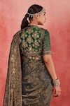 Shop_Sue Mue_Green Handwoven Cotton Tissue Embroidered Zari Jaseena Floral Saree With Blouse _Online_at_Aza_Fashions