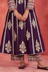 Shop_Sue Mue_Purple Rawsilk Embroidered Zari Stand Collar Haniya Jacket Anarkali With Pant _Online_at_Aza_Fashions