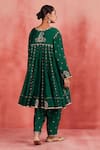 Sue Mue_Green Handwoven Silk Chanderi Embroidered Zari Salima Paisley Anarkali Set _Online_at_Aza_Fashions