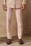 Buy_Tarun Tahiliani_Pink Silk Dupion Embroidered Dori Paisley Bandhgala Trouser Set _Online_at_Aza_Fashions