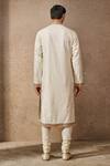 Shop_Tarun Tahiliani_Ivory Cotton Embroidery Maori Textured Kurta With Churidar _at_Aza_Fashions