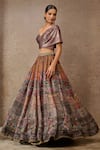 Shop_Tarun Tahiliani_Grey Lehenga Satin Organza Printed Floral One Geometric With Draped Blouse _Online_at_Aza_Fashions