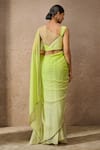 Shop_Tarun Tahiliani_Green Blouse And Saree Chiffon Embellished Crystals Ombre Border With _at_Aza_Fashions