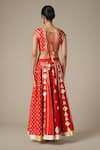 Shop_Gulabo by Abu Sandeep_Red Modal Chanderi Embroidered Gota Lace Geometric Work Lehenga _at_Aza_Fashions