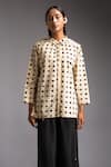 Buy_Jayati Goenka_Beige Cotton Print Handblock Collar Neck Night Seeker Shirt With Trouser _Online_at_Aza_Fashions