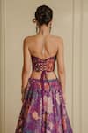 Vesture_Purple Organza Print Crystals Sweetheart Fairy Flower Embroidered Lehenga Set _at_Aza_Fashions