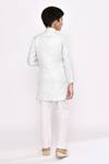 Shop_Arihant Rai Sinha_Off White Sherwani Kasak Zari Jacquard Woven Vine Layered With Pyjama _at_Aza_Fashions