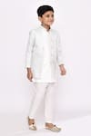 Shop_Arihant Rai Sinha_Off White Sherwani Kasak Zari Jacquard Woven Vine Layered With Pyjama _Online_at_Aza_Fashions