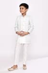 Arihant Rai Sinha_Off White Sherwani Kasak Zari Jacquard Woven Vine Layered With Pyjama _at_Aza_Fashions