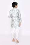 Shop_Arihant Rai Sinha_Off White Sherwani Jacquard Botanic Pattern Layered With Dhoti Pant _at_Aza_Fashions