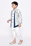Buy_Arihant Rai Sinha_Off White Sherwani Jacquard Botanic Pattern Layered With Dhoti Pant _Online_at_Aza_Fashions