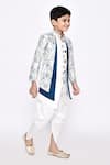 Shop_Arihant Rai Sinha_Off White Sherwani Jacquard Botanic Pattern Layered With Dhoti Pant _Online_at_Aza_Fashions