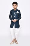 Buy_Arihant Rai Sinha_Blue Sherwani Imported Silk Embellished Sequin Threadwork With Dhoti Pant _Online_at_Aza_Fashions