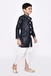 Buy_Arihant Rai Sinha_Blue Silk Sequins Threadwork Sherwani With Dhoti Pant _Online_at_Aza_Fashions