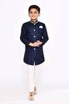 Buy_Arihant Rai Sinha_Blue Sherwani Champion Silk Embellished Threadwork Sequin With Pyjama _at_Aza_Fashions