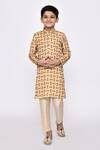 Buy_Arihant Rai Sinha_Yellow Kurta Rayon Threadwork With Pyjama _Online_at_Aza_Fashions