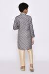 Shop_Petite Pomme_Grey Rayon, Silk Sequins, Embroidery Threadwork Kurta With Pyjama _at_Aza_Fashions