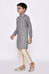 Shop_Petite Pomme_Grey Rayon, Silk Sequins, Embroidery Threadwork Kurta With Pyjama _Online_at_Aza_Fashions