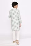 Shop_Arihant Rai Sinha_Off White Kurta Rayon Threadwork Floral Pattern With Pyjama _at_Aza_Fashions