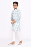 Shop_Arihant Rai Sinha_Off White Kurta Rayon Threadwork Butti Pattern With Pyjama _Online_at_Aza_Fashions