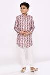 Buy_Petite Pomme_Multi Color Rayon, Silk Embroidery Mosaic Pattern Sherwani With Pyjama _at_Aza_Fashions