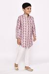 Petite Pomme_Multi Color Rayon, Silk Embroidery Mosaic Pattern Sherwani With Pyjama _at_Aza_Fashions