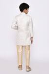 Shop_Arihant Rai Sinha_Beige Brocade, Jacquard, Silk Embroidery Banarasi Jacket Kurta Set _at_Aza_Fashions