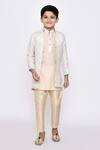 Buy_Arihant Rai Sinha_Beige Brocade, Jacquard, Silk Embroidery Banarasi Jacket Kurta Set 