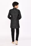 Shop_Petite Pomme_Black Silk Sequins Embroidered Jacket Sherwani And Pyjama Set _at_Aza_Fashions
