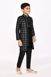 Buy_Petite Pomme_Black Silk Sequins Embroidered Jacket Sherwani And Pyjama Set 
