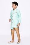 Arihant Rai Sinha_Green Silk, Denim Sequins And Thread Work Sherwani & Pyjama Set _at_Aza_Fashions