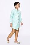 Buy_Arihant Rai Sinha_Green Silk, Denim Sequins And Thread Work Sherwani & Pyjama Set 