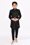 Buy_Arihant Rai Sinha_Black Sherwani Siyara Jacquard Embroidered Thread Zari Work And Pyjama Set _Online_at_Aza_Fashions