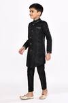 Arihant Rai Sinha_Black Sherwani Siyara Jacquard Embroidered Thread Zari Work And Pyjama Set _at_Aza_Fashions