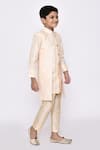 Arihant Rai Sinha_Cream Sherwani Power Silk Embroidered Geometric Attached Jacket With Pyjama _at_Aza_Fashions