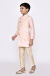 Buy_Arihant Rai Sinha_Peach Sherwani Banarasi Silk Embroidered Sequin Overlapping With Pyjama _Online_at_Aza_Fashions