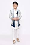 Buy_Arihant Rai Sinha_Off White Sherwani Jacquard And Banarasi Silk Embroidered Botanical With Pyjama _at_Aza_Fashions