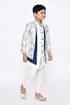 Arihant Rai Sinha_Off White Sherwani Jacquard And Banarasi Silk Embroidered Botanical With Pyjama _at_Aza_Fashions