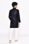 Shop_Arihant Rai Sinha_Blue Sherwani Kasak Zari Jacquard Embellished Zig Zag Zigzag With Pyjama _at_Aza_Fashions