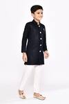 Arihant Rai Sinha_Blue Sherwani Kasak Zari Jacquard Embellished Zig Zag Zigzag With Pyjama _at_Aza_Fashions