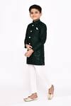 Shop_Arihant Rai Sinha_Green Sherwani Banarasi Silk Embellished Sequin Geometric With Pyjama _Online_at_Aza_Fashions