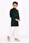 Arihant Rai Sinha_Green Sherwani Banarasi Silk Embellished Sequin Geometric With Pyjama _at_Aza_Fashions