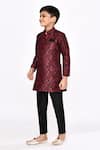 Arihant Rai Sinha_Black Sherwani Kasak Zari Jacquard Embroidered Geometric Pattern With Pyjama _at_Aza_Fashions
