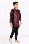 Buy_Arihant Rai Sinha_Black Sherwani Kasak Zari Jacquard Embroidered Geometric Pattern With Pyjama 
