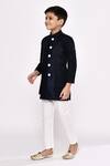 Arihant Rai Sinha_Blue Silk, Jacquard Sequins, Embroidery Floral Jacket Sherwani With Pyjama _at_Aza_Fashions