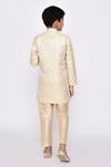 Shop_Petite Pomme_Cream Silk, Jacquard Sequins, Embroidery Abstract Jacket Sherwani With Pant _at_Aza_Fashions
